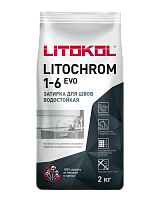 Затирка LITOCHROM 1-6, мешок, 2 кг, Оттенок C.620 Синяя ночь, LITOKOL